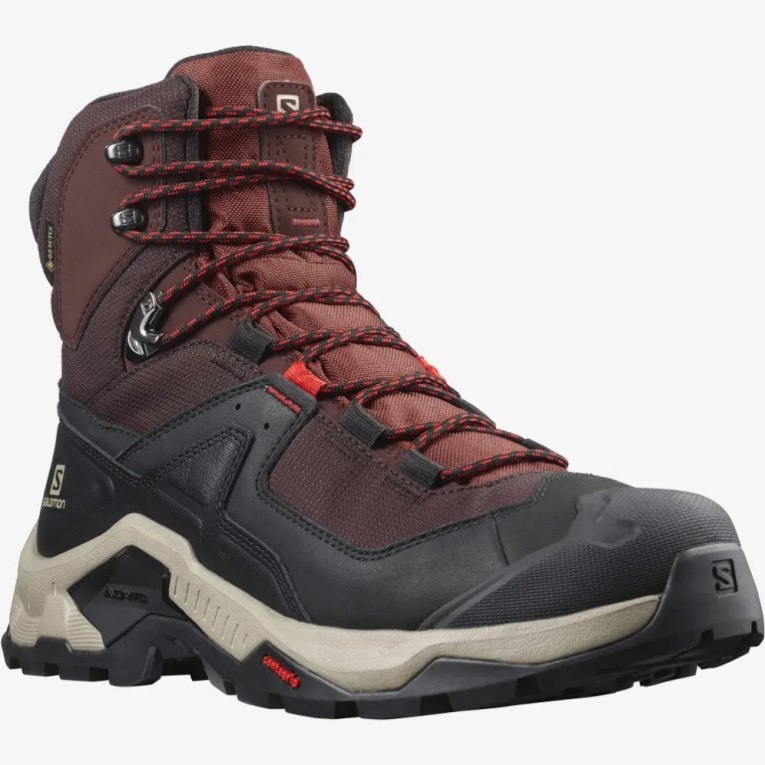 Burgundy / Black Salomon Quest Element GTX Men's Hiking Boots | PH 06812T